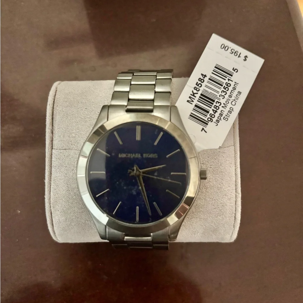 Michael Kors Stainless Steel Watch with Navy Dial - Picture 2 of 4